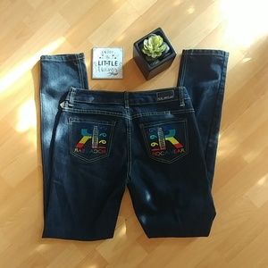 Rocawear Skinny Jeans Sz 9 Embroidered